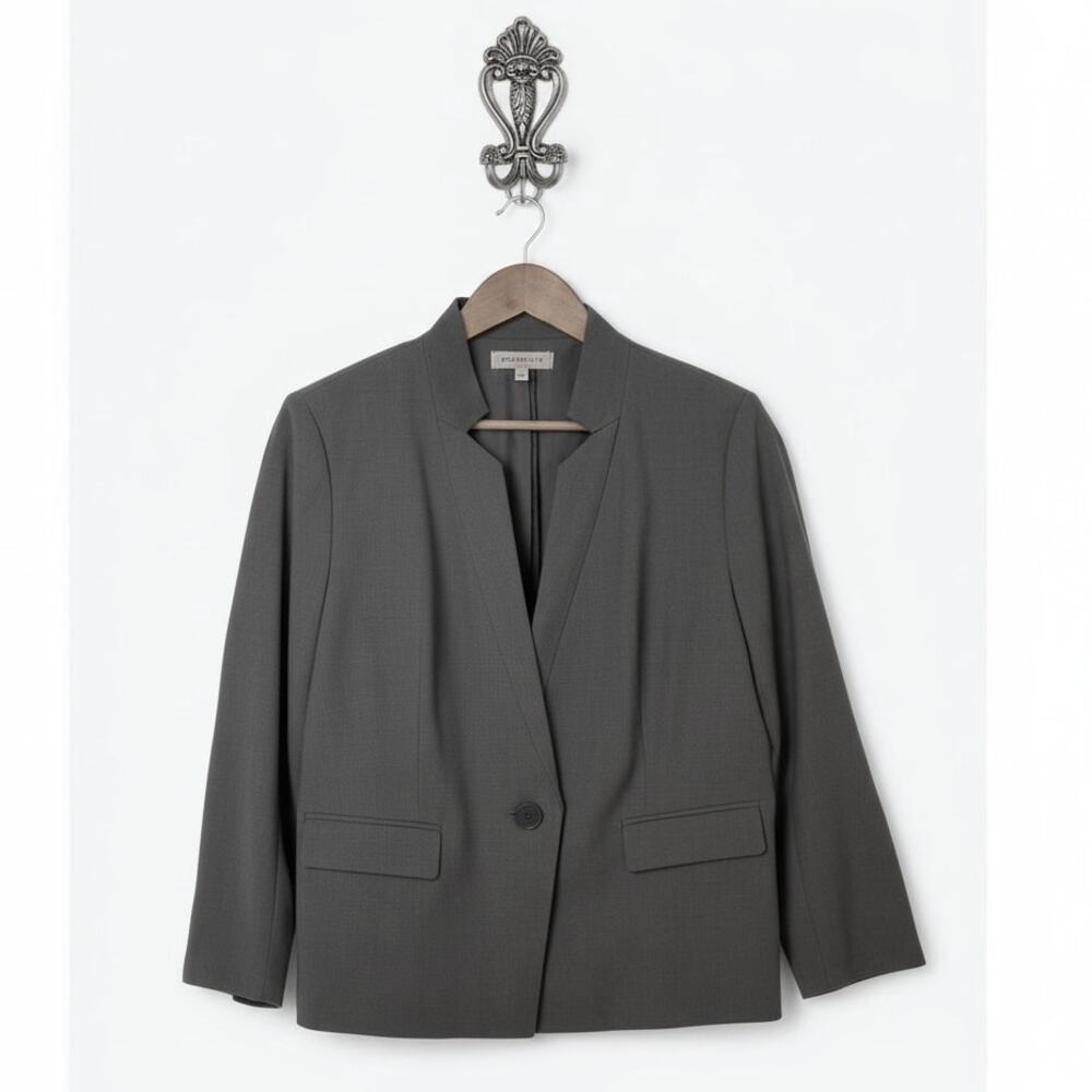 Nordstrom Collection Classic One‑Button Blazer · Wool Blend · Size 14 · Brown
